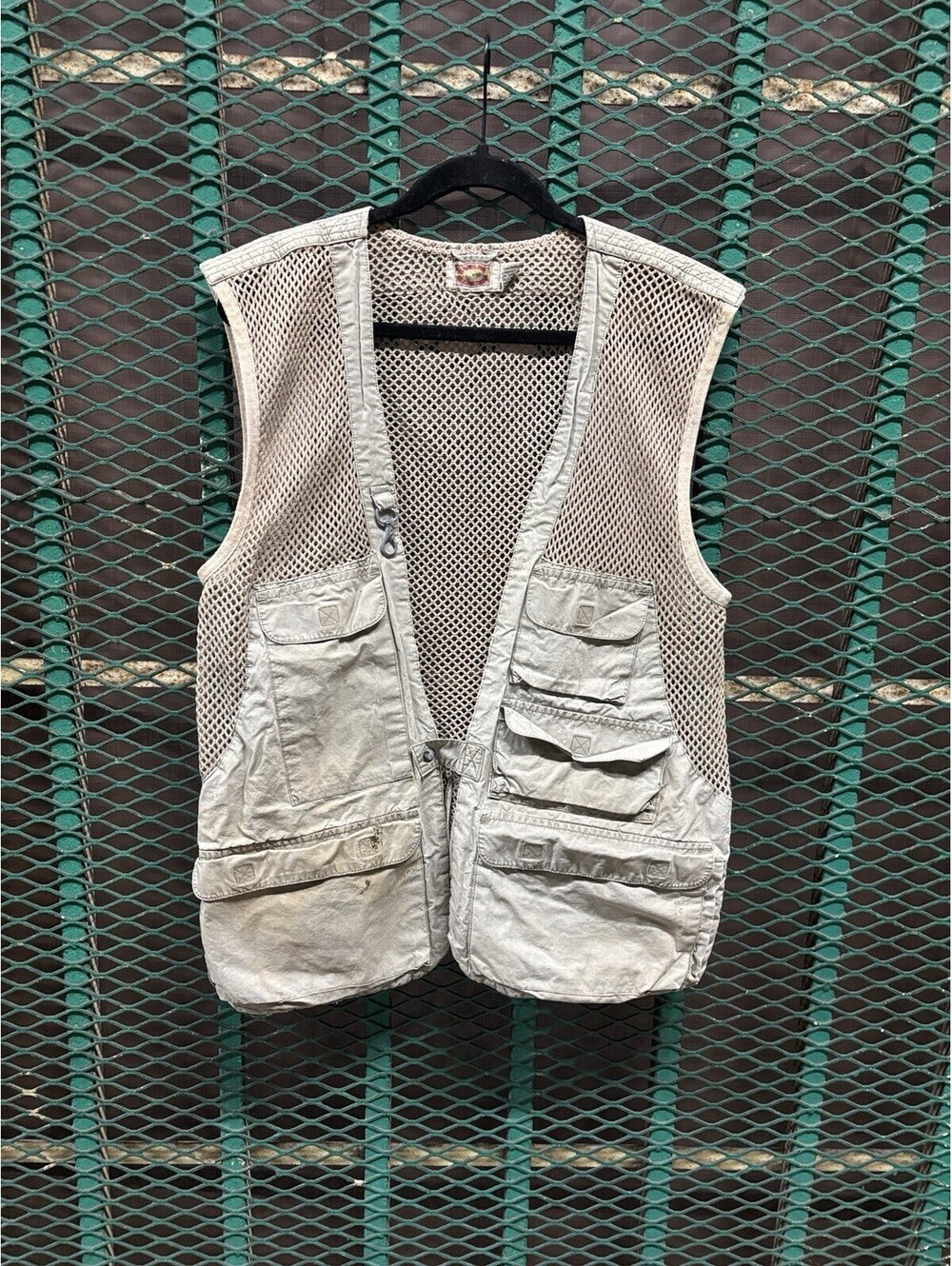 Vintage Banana Republic Men Vest Khaki Safari Hunting Fishing Photography Size M